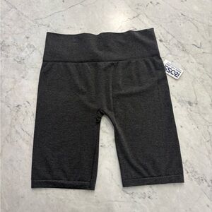 shosho Dark Grey Bike Shorts with Wide Waistband